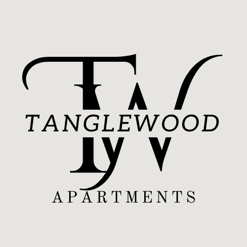The image is a logo for Tanglewood Apartments.